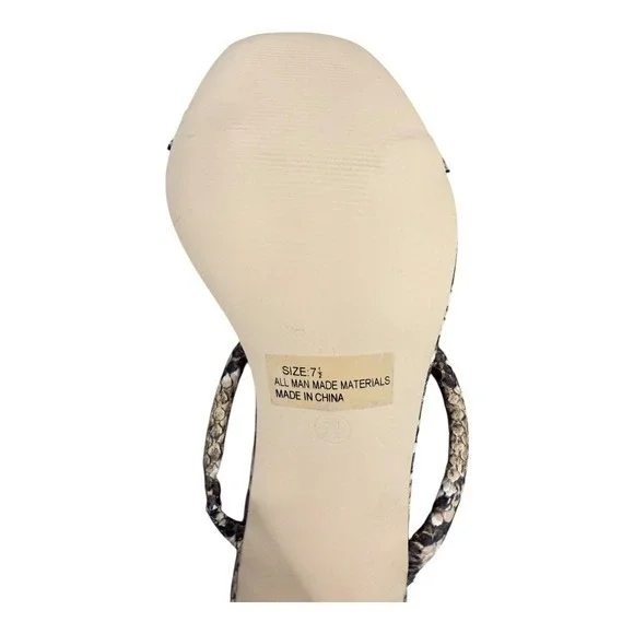 Lulus Xenya Tan Multi Snake Print Square Toe High Heel Sandals 7.5 NIB - Picture 9 of 11